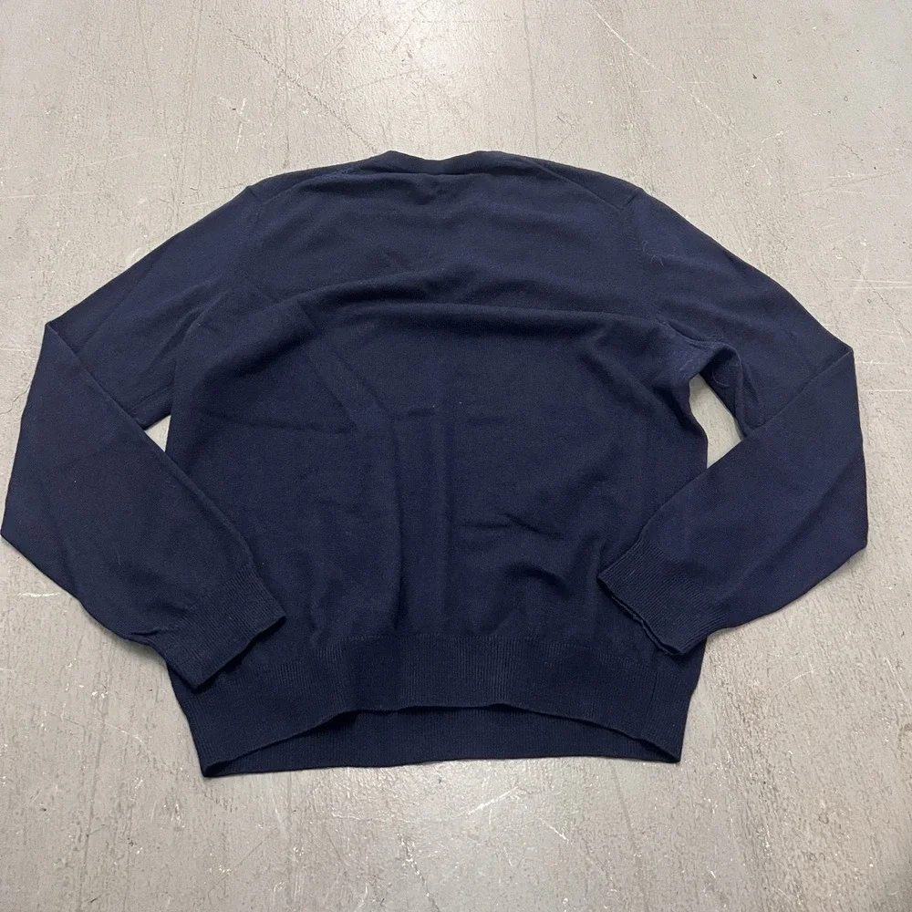 Banana Republic Men's Navy Blue Extra Fine‎ Merino Wool Sweater V Neck Size L